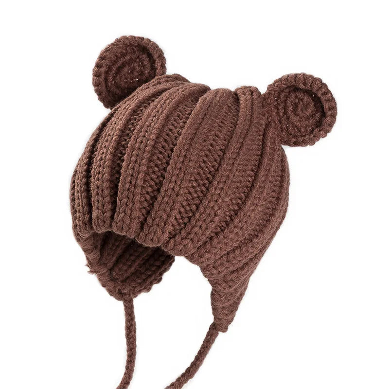 Cute Bear Ears Wool Knit Beanie (1–3 Years)
