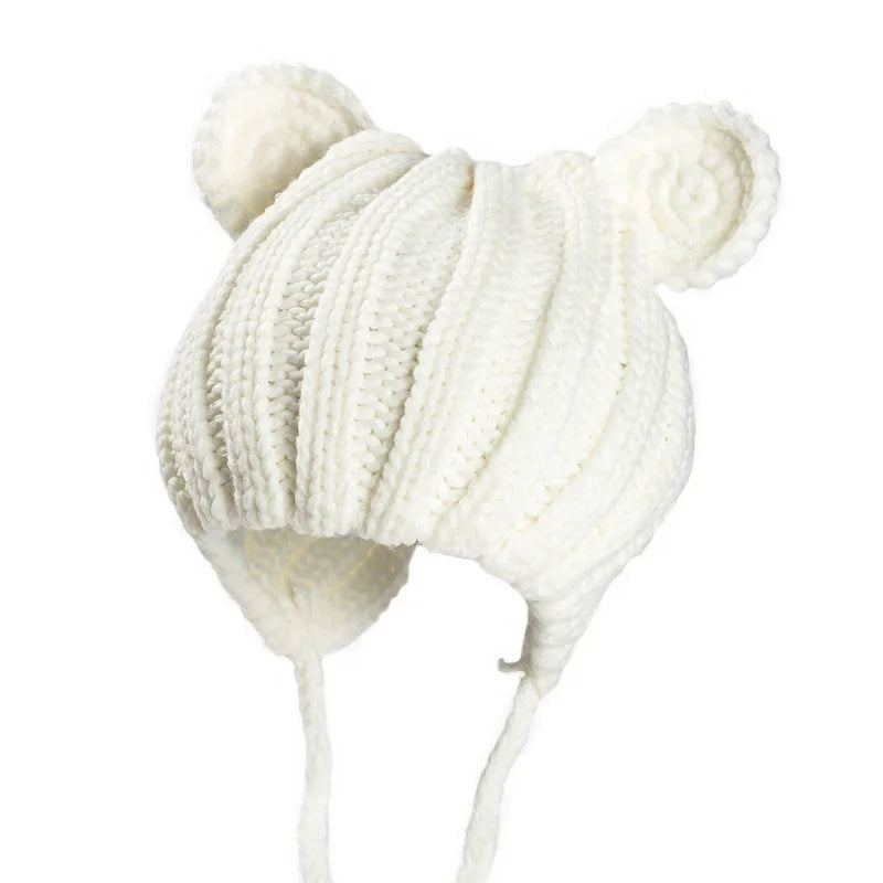 Cute Bear Ears Wool Knit Beanie (1–3 Years)