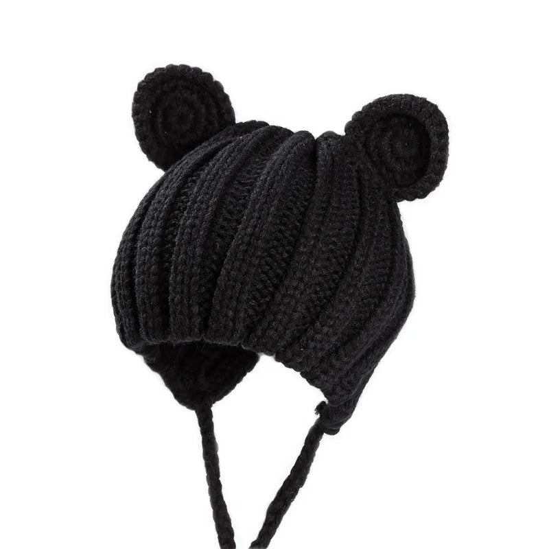 Cute Bear Ears Wool Knit Beanie (1–3 Years)