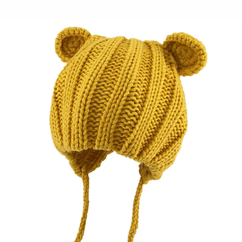 Cute Bear Ears Wool Knit Beanie (1–3 Years)