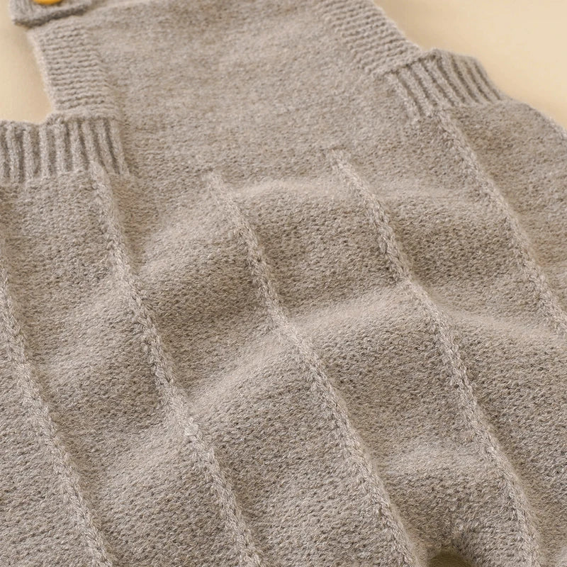 Sleeveless Knitted Romper And Hat Set
