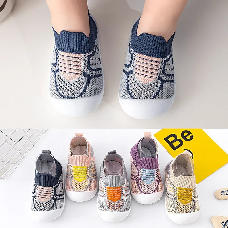 Baby Anti-Slip Breathable Crib Shoes with Rubber Sole