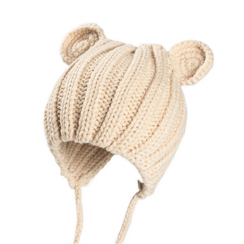 Cute Bear Ears Wool Knit Beanie (1–3 Years)