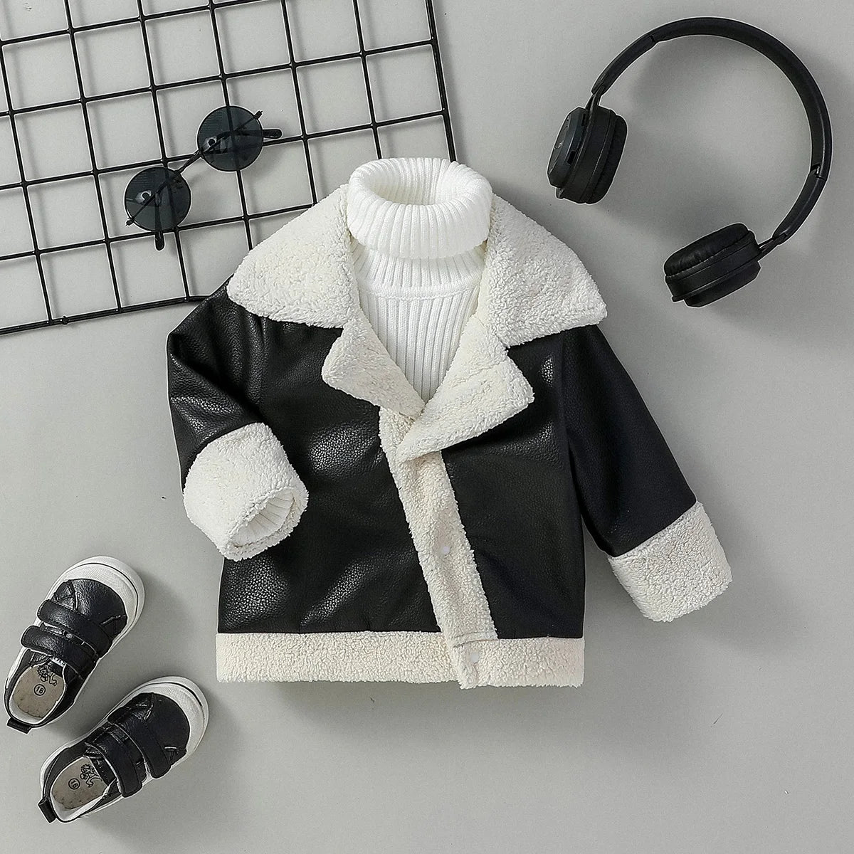 Black Leather Coat (1-3 years)