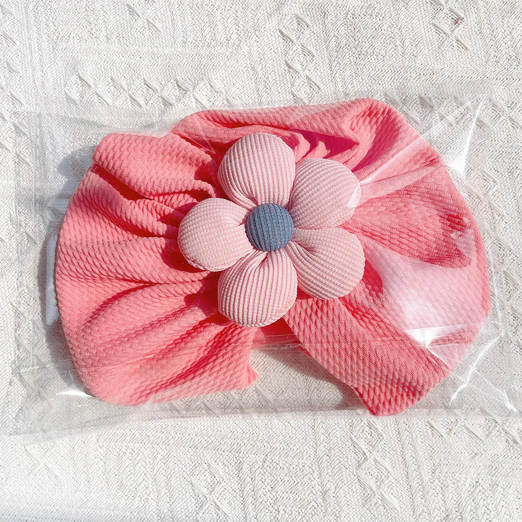 Stretchy Soft Baby Turban Hats with flower bow