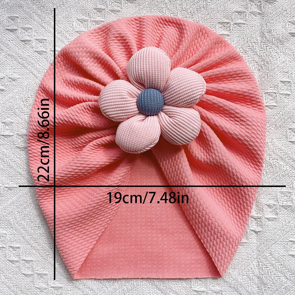 Stretchy Soft Baby Turban Hats with flower bow