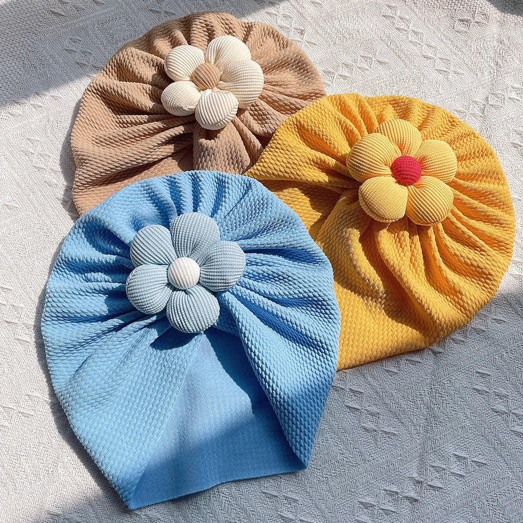 Stretchy Soft Baby Turban Hats with flower bow