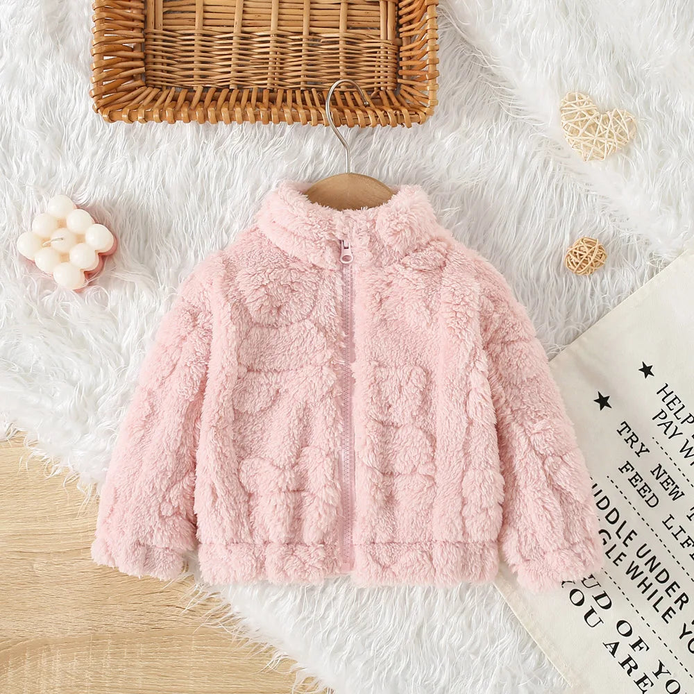 Simple & Warm Baby Girl Long-Sleeved Coat (6 Months - 3 Years)