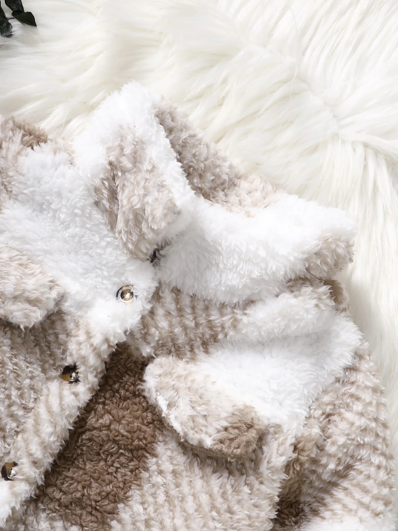 Plaid Plush Winter Jacket for Toddlers (0–3 Years)