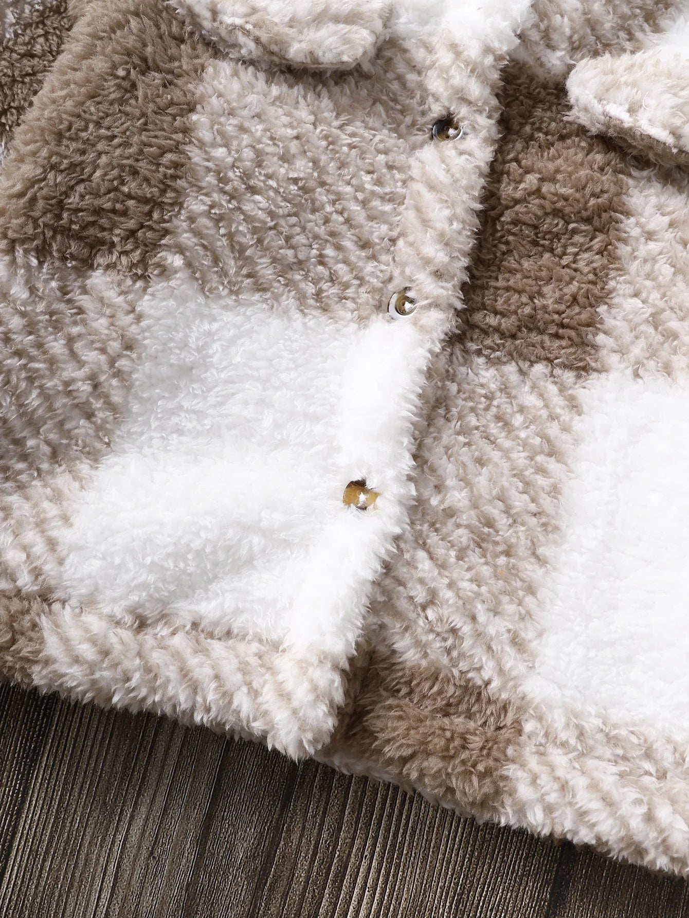 Plaid Plush Winter Jacket for Toddlers (0–3 Years)